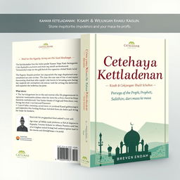 Design a captivating book cover for "Cahaya Keteladanan: Kisah & Wejangan Shalihin dari masa ke masa"