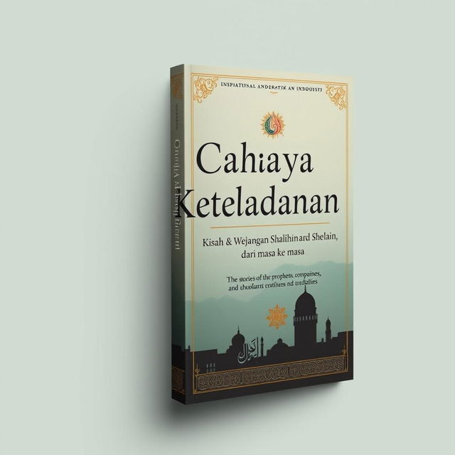 Design a captivating book cover for "Cahaya Keteladanan: Kisah & Wejangan Shalihin dari masa ke masa"