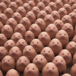 An army of cartoon naked mole rats, each carrying a fun, non-threatening toy machine-gun