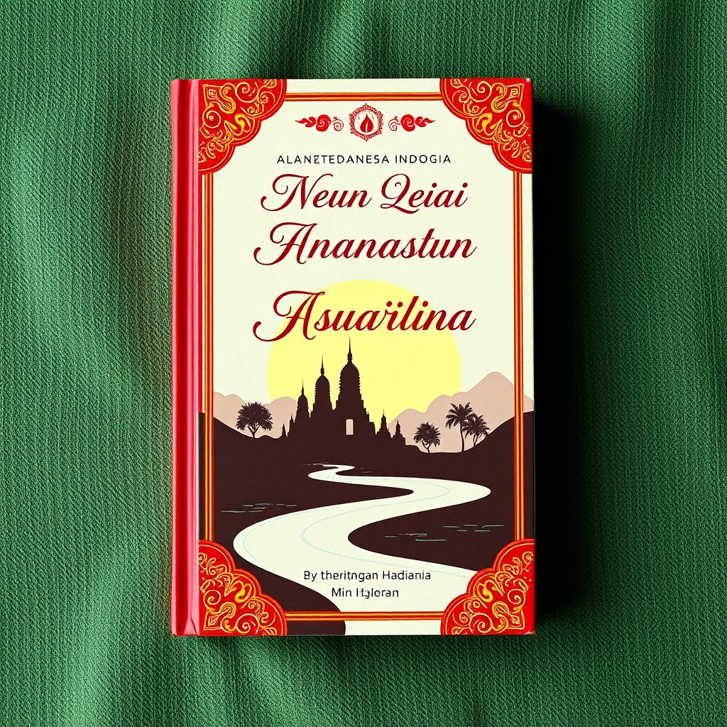 An alluring and beautiful book cover design for a compilation of inspiring stories and wise sayings from virtuous individuals across the ages, specifically tailored for an Indonesian audience