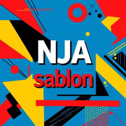 A modern t-shirt background design featuring the text 'NJA sablon' with a screen printing theme