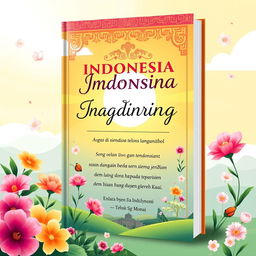 A bright and cheerful book cover design for an Indonesian compilation of inspiring stories and wise sayings from virtuous individuals across the ages