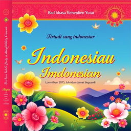 A bright and cheerful book cover design for an Indonesian compilation of inspiring stories and wise sayings from virtuous individuals across the ages