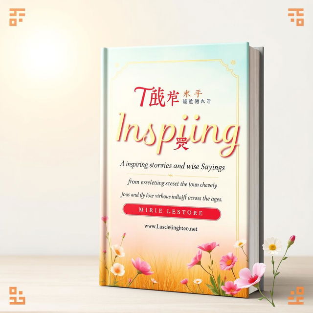 An attractive and beautiful book cover design for a collection of inspiring stories and wise sayings from virtuous individuals across the ages