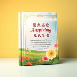 An attractive and beautiful book cover design for a collection of inspiring stories and wise sayings from virtuous individuals across the ages