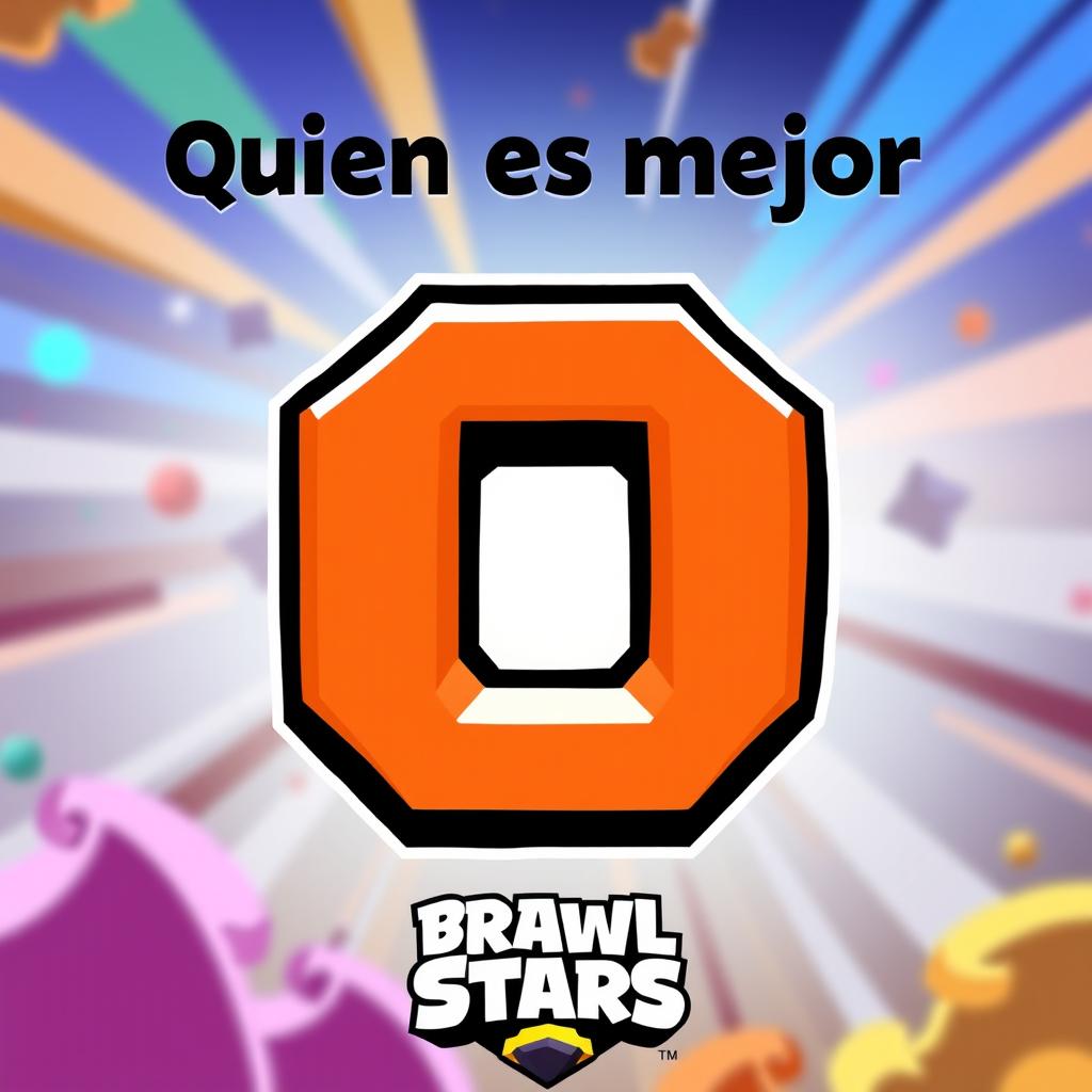 A thumbnail featuring the phrase "Quien es mejor" at the top in small font, with a large "O" in the center, and the Brawl Stars logo at the bottom