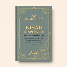 A book cover design for the title "Kumpulan Kisah Inspiratif & Petuah Bijak Para Nabi, Sahabat, dan Ulama" featuring a calm and soothing theme that is neither too bright nor too dark