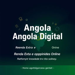 Create a professional and modern e-book cover titled 'Angola Digital: Renda Extra e Oportunidades Online'