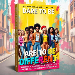 An inspirational eBook cover design for 'Dare to Be Different: Embrace Your Unique Life and Shatter Societal Expectations'