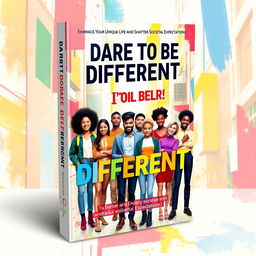 An inspirational eBook cover design for 'Dare to Be Different: Embrace Your Unique Life and Shatter Societal Expectations'