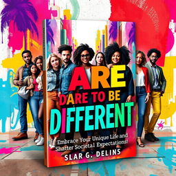 An inspirational eBook cover design for 'Dare to Be Different: Embrace Your Unique Life and Shatter Societal Expectations'