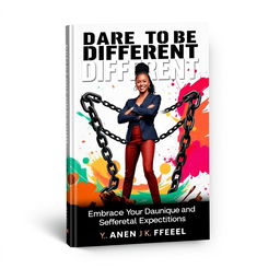 A powerful and inspiring ebook cover titled "Dare to Be Different: Embrace Your Unique Life and Shatter Societal Expectations"