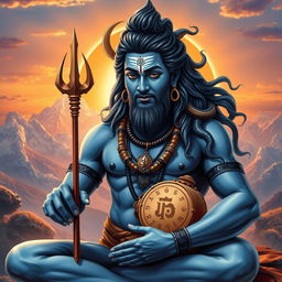 A highly detailed and realistic image of shiv, the Hindu god, depicted as an ethereal figure with divine features