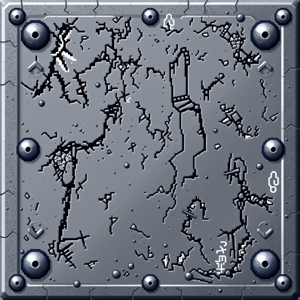 A detailed pixel art representation of an iron plate