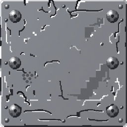 A detailed pixel art representation of an iron plate