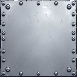 A detailed pixel art representation of a metallic plate