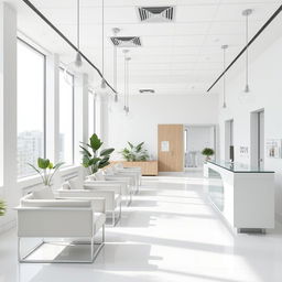 A sleek and modern clinic interior with a minimalist design