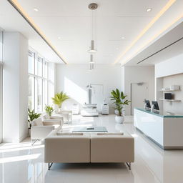 A sleek and modern clinic interior with a minimalist design