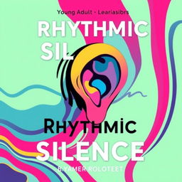 A young adult book cover titled "Rhythmic Silence" featuring a stylized ear as the central element