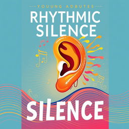 A young adult book cover titled "Rhythmic Silence" featuring a stylized ear as the central element