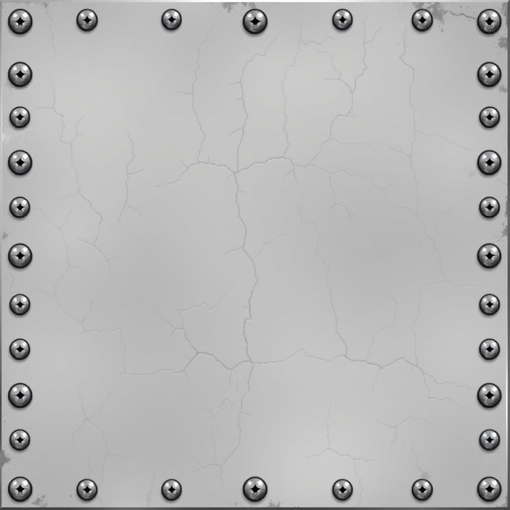 A detailed pixel art depiction of a metallic plate, free of any cracks or imperfections