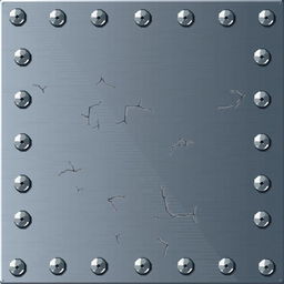 A detailed pixel art depiction of a metallic plate, free of any cracks or imperfections