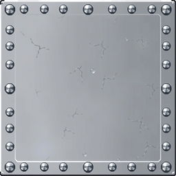 A detailed pixel art depiction of a metallic plate, free of any cracks or imperfections