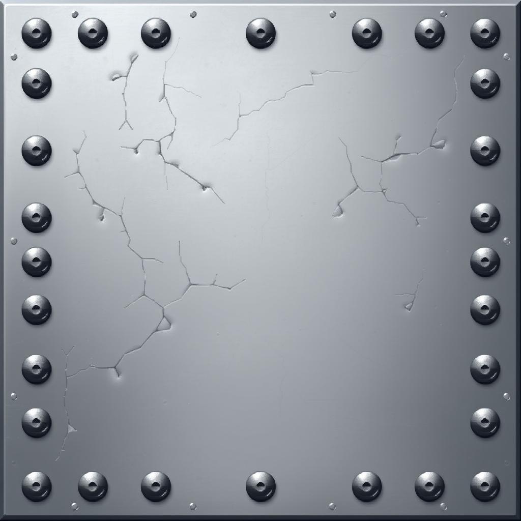 A detailed pixel art depiction of a metallic plate, free of any cracks or imperfections