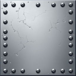 A detailed pixel art depiction of a metallic plate, free of any cracks or imperfections