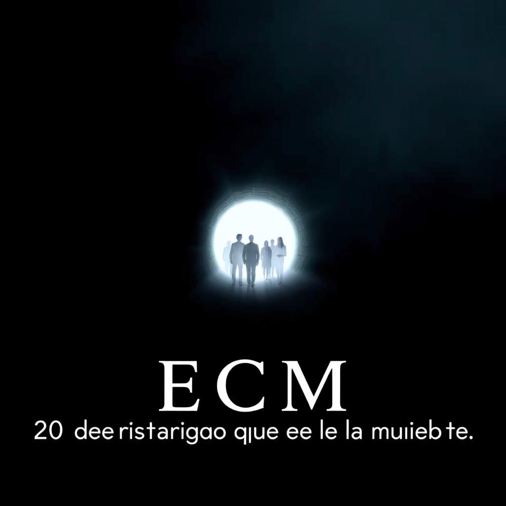 Design a captivating YouTube thumbnail for a show titled "ECM: 20 historias que desafiaron a la muerte