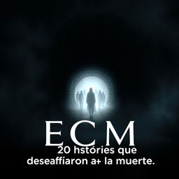 Design a captivating YouTube thumbnail for a show titled "ECM: 20 historias que desafiaron a la muerte