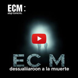 Design a captivating YouTube thumbnail for a show titled "ECM: 20 historias que desafiaron a la muerte