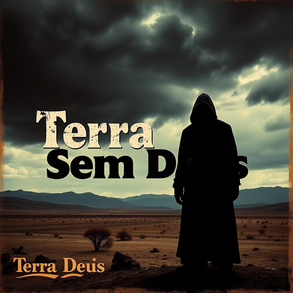 A 1960s style movie poster for a film titled "Terra Sem Deus