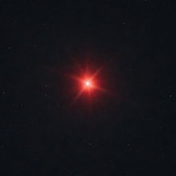 A brilliant star glowing red in a clear night sky