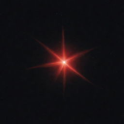 A brilliant star glowing red in a clear night sky