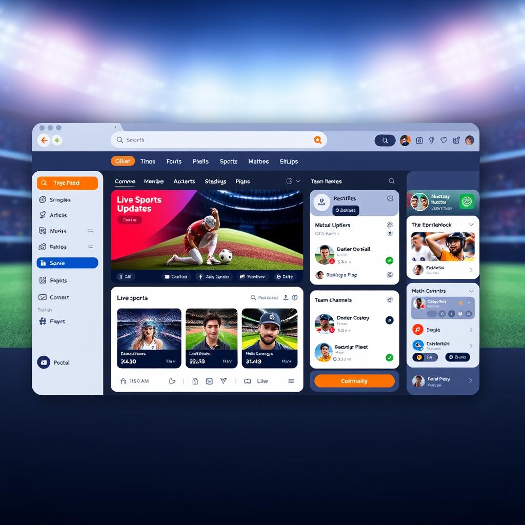 A modern and sleek user interface design for a sports social network