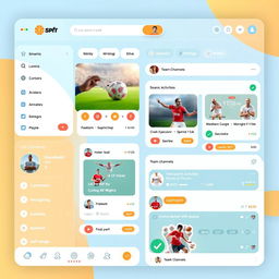 A modern and sleek user interface design for a sports social network