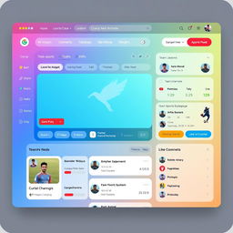 A modern and sleek user interface design for a sports social network