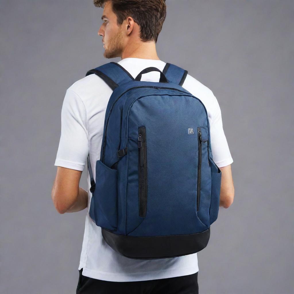 A stylish backpack integrated with athletic sports gear design, showcasing the robustness of sportswear and the utility of a backpack.