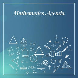 A sophisticated and educational cover for a mathematics agenda, perfect for a teacher specializing in trigonometry, algebra, and statistics