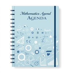 A sophisticated and educational cover for a mathematics agenda, perfect for a teacher specializing in trigonometry, algebra, and statistics