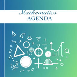 A sophisticated and educational cover for a mathematics agenda, perfect for a teacher specializing in trigonometry, algebra, and statistics