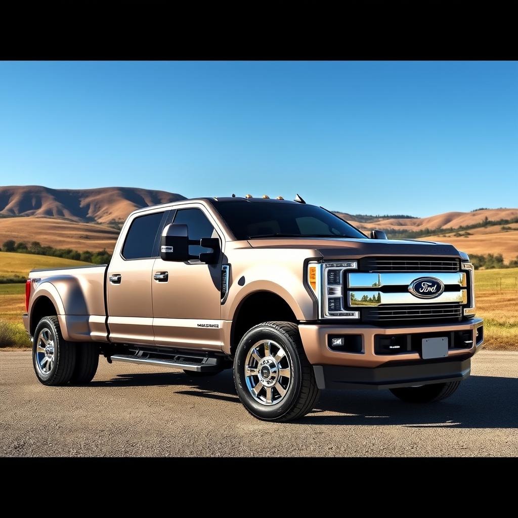 A Ford F350 Dually featuring a unique design with a Ford Mustang roofline seamlessly integrated