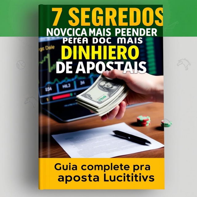 A striking book cover featuring the bold title "Os 7 Segredos Para Nunca Mais Perder Dinheiro Nas Casas De Apostas"