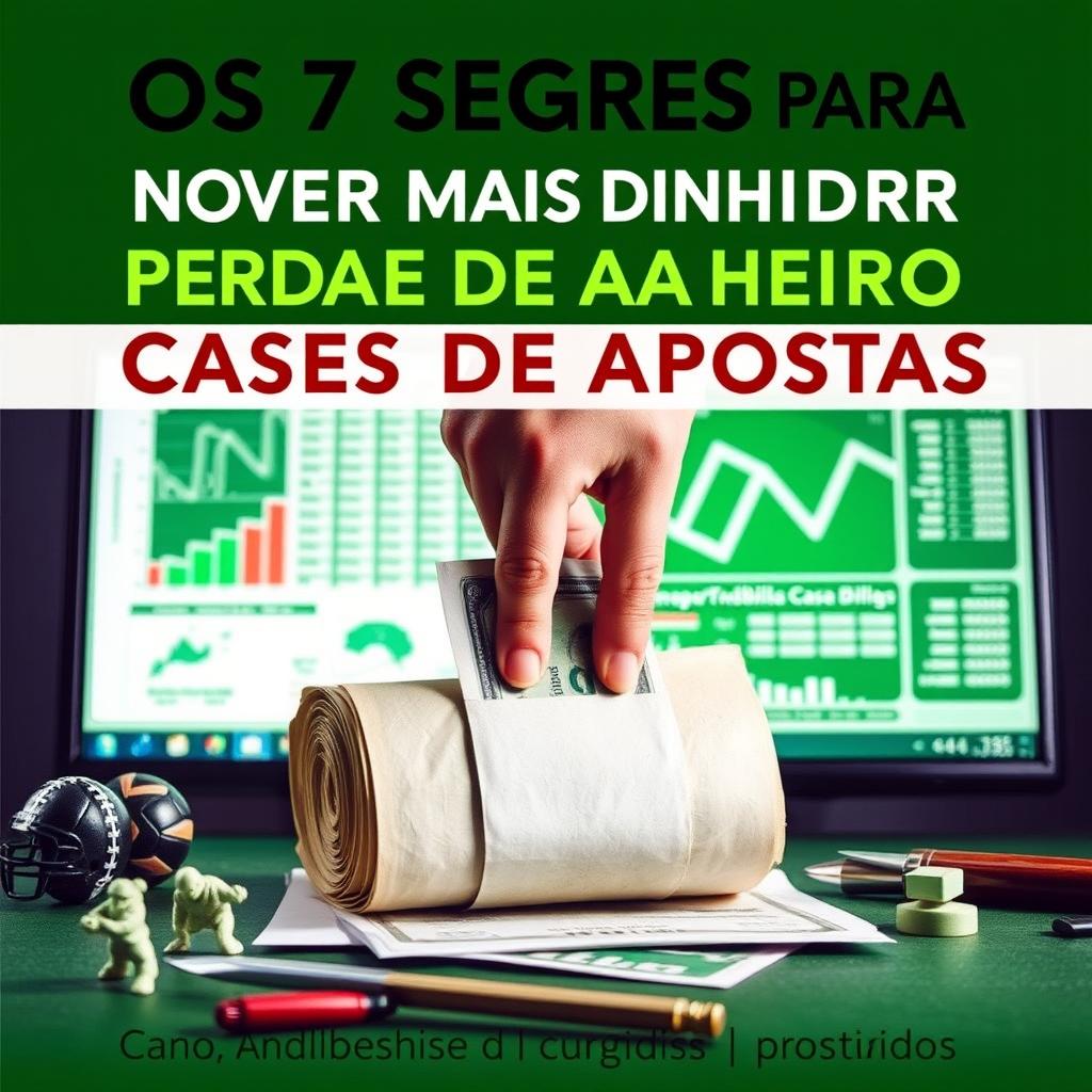 Capa de livro atraente com o título em destaque "Os 7 Segredos Para Nunca Mais Perder Dinheiro Nas Casas De Apostas"