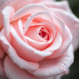 A delicate and artistic close-up of a pink rose flower, with petals gently unfolding to reveal its intricate beauty