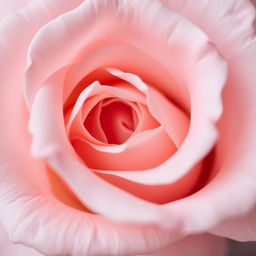 A delicate and artistic close-up of a pink rose flower, with petals gently unfolding to reveal its intricate beauty