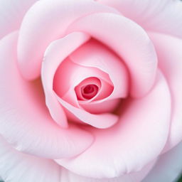 A delicate and artistic close-up of a pink rose flower, with petals gently unfolding to reveal its intricate beauty