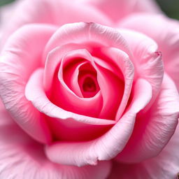 A delicate and artistic close-up of a pink rose flower, with petals gently unfolding to reveal its intricate beauty