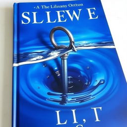 A blue book cover featuring a metal key that is tilted as it falls into the depths of water